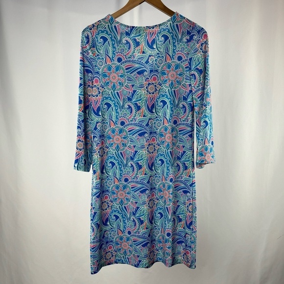 NWT Jean-Pierre Klifa Kalido 3/4 Sleeve Sheath Dress in Sanibel Blue Size Medium - Picture 5 of 6
